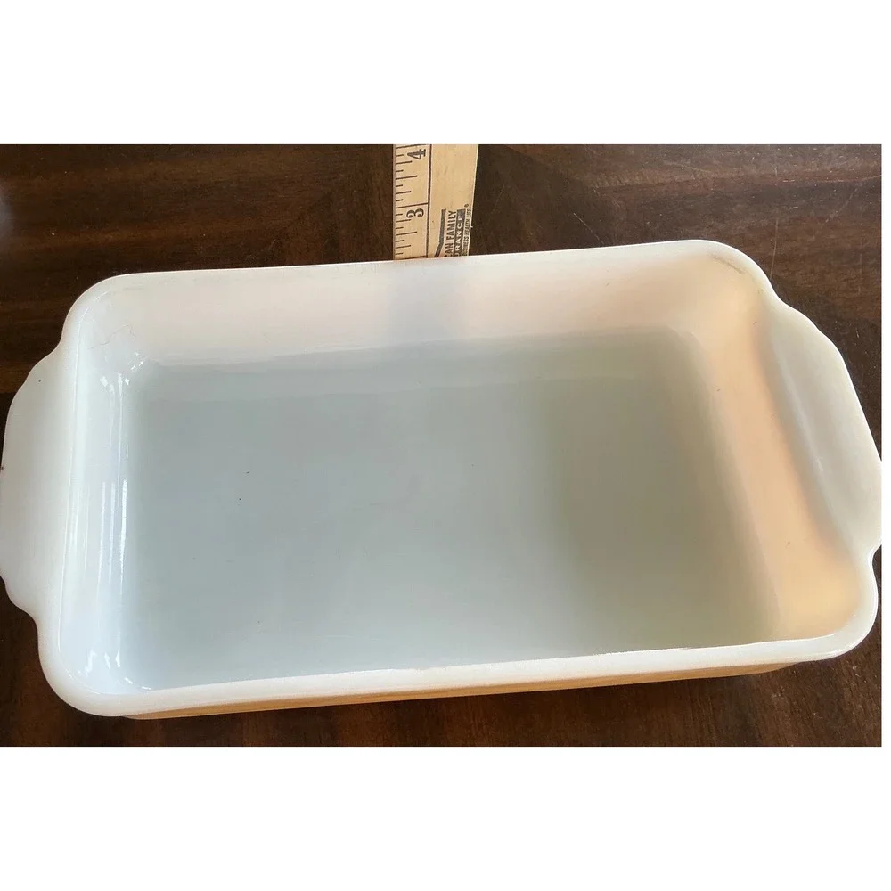Vintage Fire-King Anchor Hocking White Milk Glass Rectangular Baking Pan 12.5